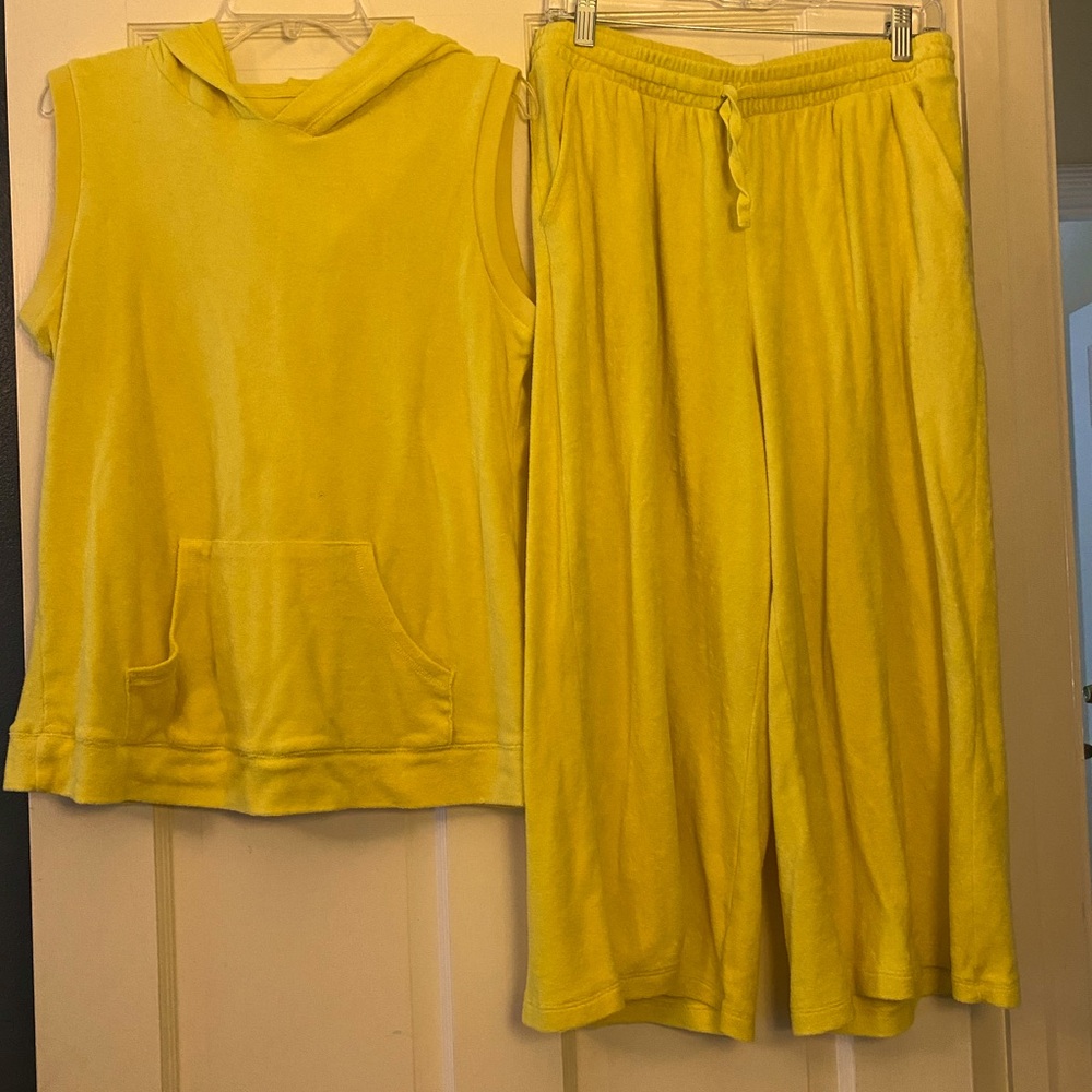 Yellow terry 2 piece set
